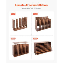 36-Compartment Wooden Literature Organizer Mail Sorter – (Dark Brown)