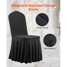 30PCS Stretch Spandex Chair Covers Flat-Front Polyester Slipcovers for Wedding Banquet & Dining Chairs (Black)