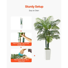6.5 ft Artificial Areca Palm Tree with White Tall Planter for Home Office Living Room