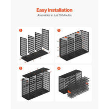 27 Compartments Metal Literature Organizer with Wooden Top Countertop Office Home Storage Organizer for File (Black)
