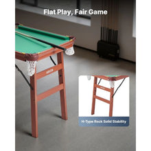 4.5ft Folding Pool Table – Brown Frame Blue Cloth for Family Use Recreation Room