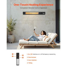 1500W Infrared Electric Heater with Remote Control, Wall-Mounted for Indoor & Outdoor Use