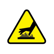 Hot Surface Adh Vinyl ISO Warning Label WL36Y