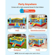 14.7' x 13.8' Inflatable Bounce House with Slide Basketball Hoop & Target Game – Kids 3-8
