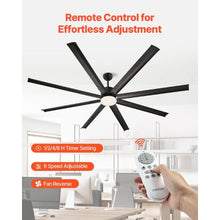 84" Ceiling Fan with Light – 6-Speed Remote Dimmable 3-Color Reversible DC Motor Modern Low Profile for Bedroom/Living Room (Black)