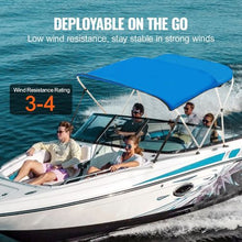 6'L x (61"-66")W x 46"H 3 Bow Boat Bimini Tops with Aluminum Alloy Frame Waterproof