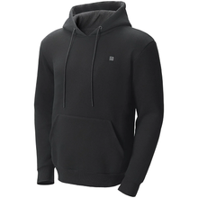 7.4V Battery-Powered Electric Heated Pullover Sweatshirt for Men & Women, 5 Heating Zones, Lightweight Warm Outdoor Hoodie, Size XXXL, Black