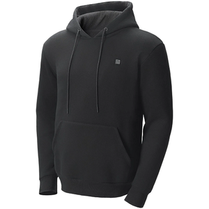 7.4V Battery-Powered Electric Heated Pullover Sweatshirt for Men & Women, 5 Heating Zones, Lightweight Warm Outdoor Hoodie, Size XXXL, Black
