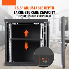 200 lbs Capacity 9U Wall Mount Server Cabinet with Locking Glass Door