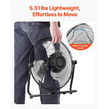 14-Inch Industrial Floor Fan - 2,560 CFM High Velocity 3-Speed Metal Fan with 360° Tilt