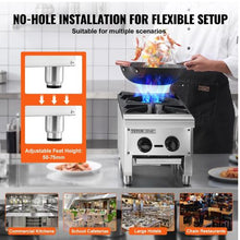 Commercial 2-Burner Gas Stove 56,000 BTU Propane/Natural Gas Countertop Range Stainless Steel
