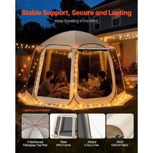 12 x 11 ft Pop-Up Screen Tent with Awning 10–12 Person Screened Canopy Shelter with Netting Sides & Carry Bag – (Beige)