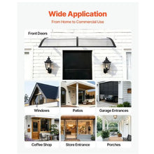 38 x 78 in Door Awning Canopy Polycarbonate Front Door Cover Rain & UV Protection (Clear)