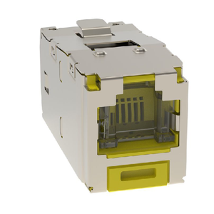 1 Port 22-26 AWG Mini-Com Cat6A 10Gig Shuttered Jack Module Shielded TG Style RJ45 CJSH6X88TGYLY