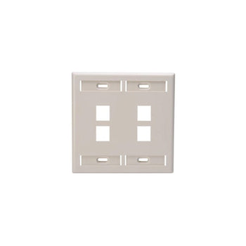 Dual-Gang QUICKPORT Wallplate 4-Port  Light Almond 42080-4TP