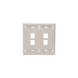 Dual-Gang QUICKPORT Wallplate 4-Port  Light Almond 42080-4TP