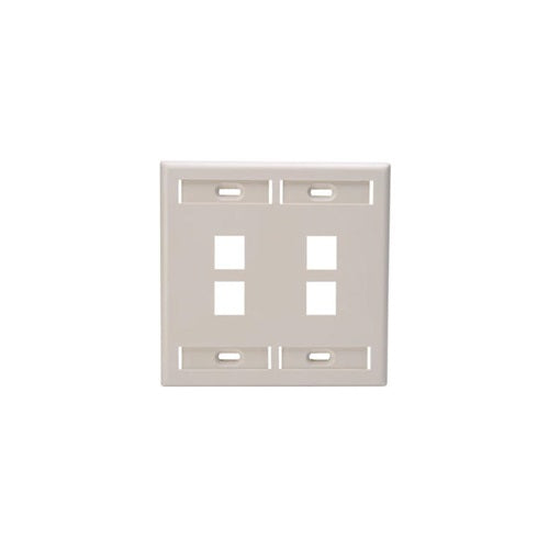 Dual-Gang QUICKPORT Wallplate 4-Port  Light Almond 42080-4TP