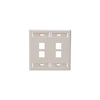 Leviton Dual-Gang QUICKPORT Wallplate 4-Port Light Almond 42080-4TP