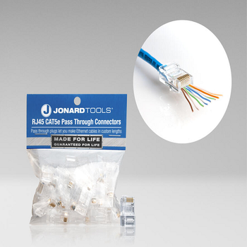 RJ45 Pass-Through Connectors RJ45-525 (25 Pieces/Bag)