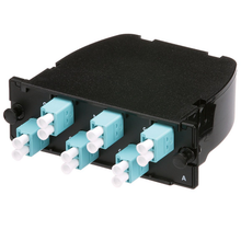 12 Fiber OptiCom MPO Cassette LC Duplex Adapter OM3 FC2XN-12-10B2