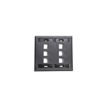 Dual-Gang QUICKPORT Wallplate 6-Port Black 42080-6EP