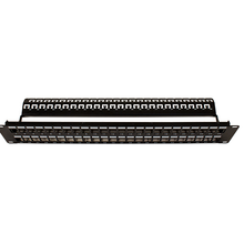 48 Port w-Ground and Cable Manager Black Shielded Blank Patch Panel 043-379/S/48/2U