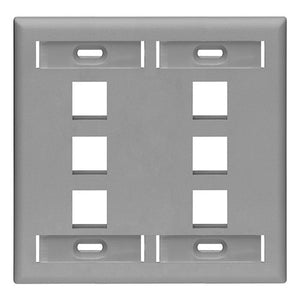 Dual-Gang QUICKPORT Wallplate 6-Port Gray 42080-6GP