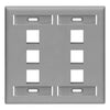 Leviton Dual-Gang QUICKPORT Wallplate 6-Port Gray 42080-6GP