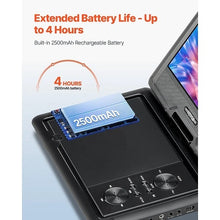 Portable DVD Player 4 Hours Built-in Rechargeable Battery Dual Speakers Remote Control AC Power Adapter