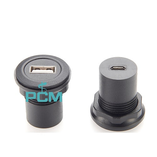 USB-A Female To Micro-USB female Panel Mount Cable PCM-0158 (Pack of 300)