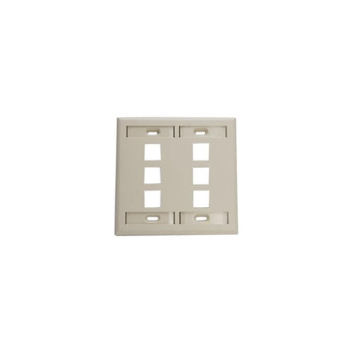 Dual-Gang QUICKPORT Wallplate 6-Port Ivory 42080-6IP