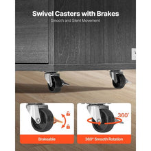 3-Drawer Wooden File Cabinet Rolling Storage with Power Strip Lock & Adjustable Shelves 5 Wheels