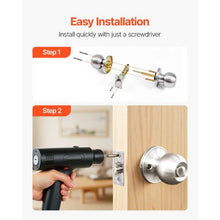 Keyed Entry Door Knob, Satin Nickel Round Ball Locking Door Knob with Thumb Turn, All-Metal Design 587ET-SS-1PK