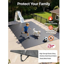 10.5x18.6 ft Inground Pool Safety Cover PVC Mesh Winter Cover (Dark Grey)