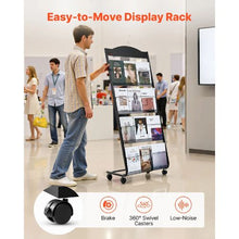 4-Tier Brochure Display Rack with Wheels Floor Stand HS-Z13