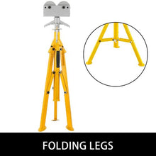 32In Foldable Pipe Jack Stand Height Adjustment for Pipe Threading, Pipe Hole Cutting FJ32