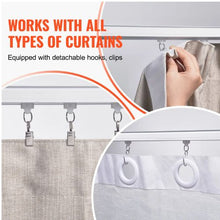 Ceiling Curtain Track 5.9 FT/1.8M Sliding Track with Hooks Ceiling/Wall Mount (White)