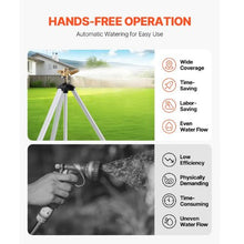 Impact Tripod Sprinkler Brass 360° Irrigation Sprinkler with Adjustable Height & 3/4" Connector for Yard (Gray)