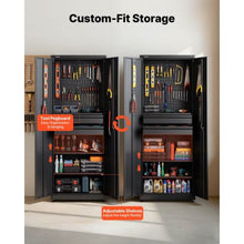 Metal Storage Cabinet 180 LBS Capacity 70.87" Tall 2 Locking Doors Adjustable Shelves 2 Drawers & Pegboard