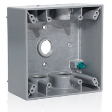 Leviton Two Gang Weatherproof Back Box Five Diameter Outlet Gray 2GM55-GY