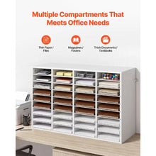 36 Compartment Wooden Literature Organizer Mail Sorter for Office – (White)