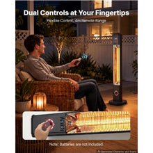 Infrared Heater 1500W Electric Space Heater 8 Heat Settings Remote 8H Timer (Black)