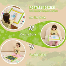 Kids 3-in-1 Foldable Tabletop Art Easel with Whiteboard & Chalkboard for Kids