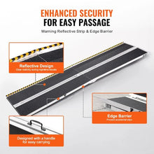 120 Inch Portable Wheelchair Ramp Aluminum Folding Threshold Ramp for Home Steps Stairs Doorways Curbs