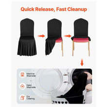 30PCS Stretch Spandex Chair Covers Flat-Front Polyester Slipcovers for Wedding Banquet & Dining Chairs (Black)