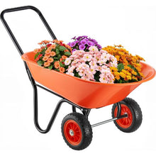 5 Cu. Ft. Garden Dump Cart – 397 lbs Capacity, 2-Wheel Wheelbarrow with Handle & 10" Wide Wheels