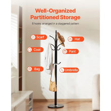 Freestanding Coat Rack with Marble Base & 6 Hooks – Modern Clothes Stand for Entryway Bedroom Office