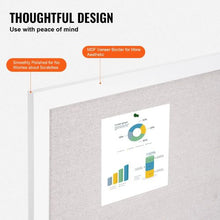 30" x 20" White Cork Board with Linen Surface for Home School and Office