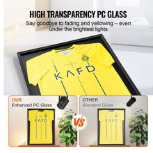 Sports Jersey Display Case 24 x 32 In Lockable Shadow Box with UV Protection PC Panel (Black)