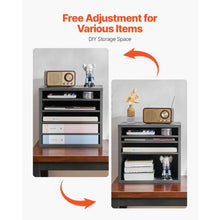5-Compartment Literature Organizer with Adjustable Shelves Wooden MDF (Grey)